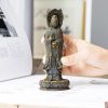 Rusty Iron Powder Kwan Yin Statue - Three-Faced Compassion Symbol Rusty Iron Powder Kwan Yin Statue - Three-Faced Compassion Symbol
