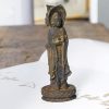 Rusty Iron Powder Kwan Yin Statue - Three-Faced Compassion Symbol Rusty Iron Powder Kwan Yin Statue - Three-Faced Compassion Symbol