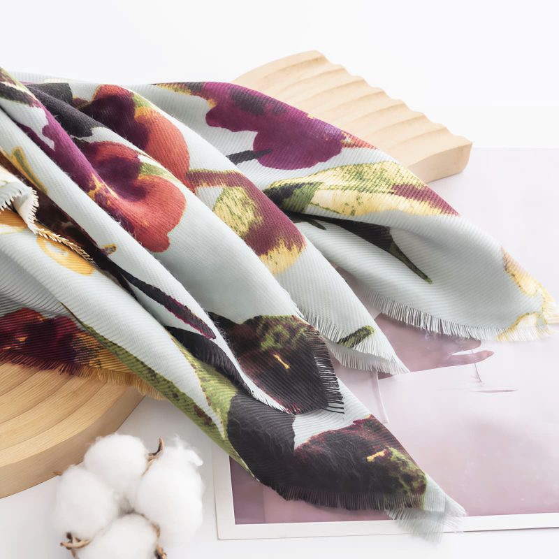 Tibetan Butterfly Flower Print Shawl Tibetan Butterfly Flower Print Shawl