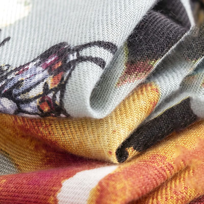 Tibetan Butterfly Flower Print Shawl Tibetan Butterfly Flower Print Shawl