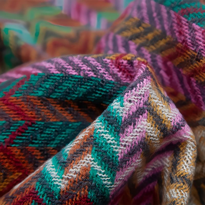 Tibetan Colorful Wavy Tassel Shawl Tibetan Colorful Wavy Tassel Shawl