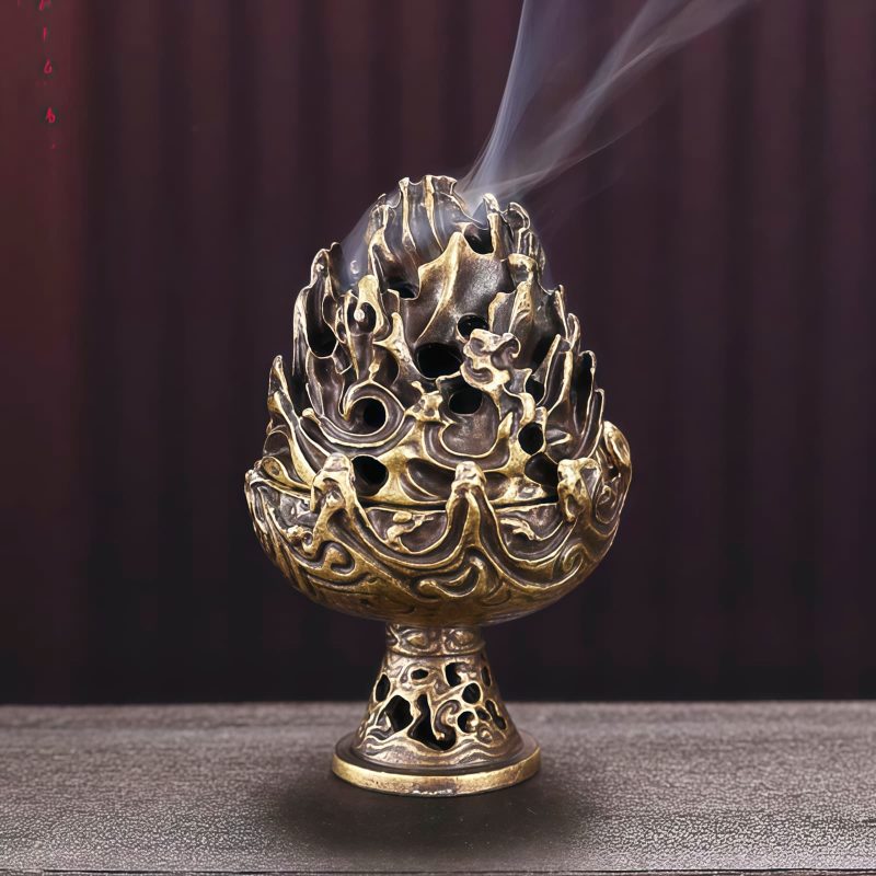 Tibetan Copper Alloy Mini Mountain Incense Burner Tibetan Copper Alloy Mini Mountain Incense Burner