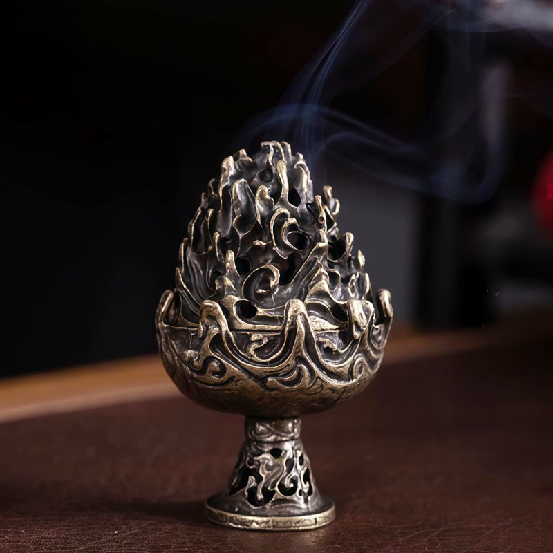 Tibetan Copper Alloy Mini Mountain Incense Burner Tibetan Copper Alloy Mini Mountain Incense Burner