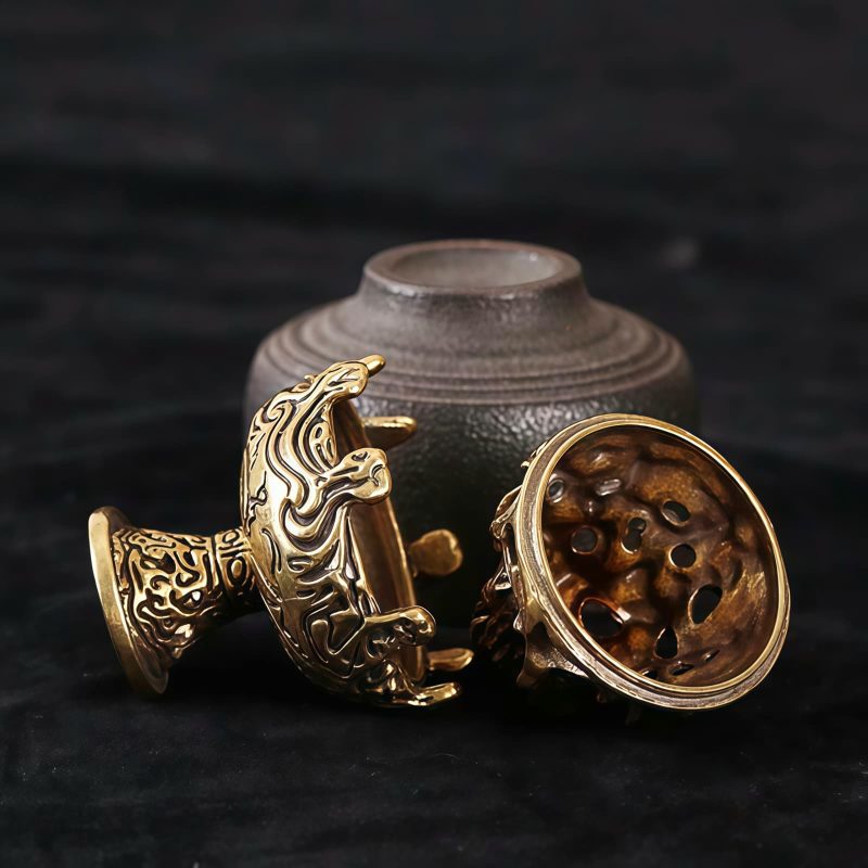 Tibetan Copper Alloy Mini Mountain Incense Burner Tibetan Copper Alloy Mini Mountain Incense Burner