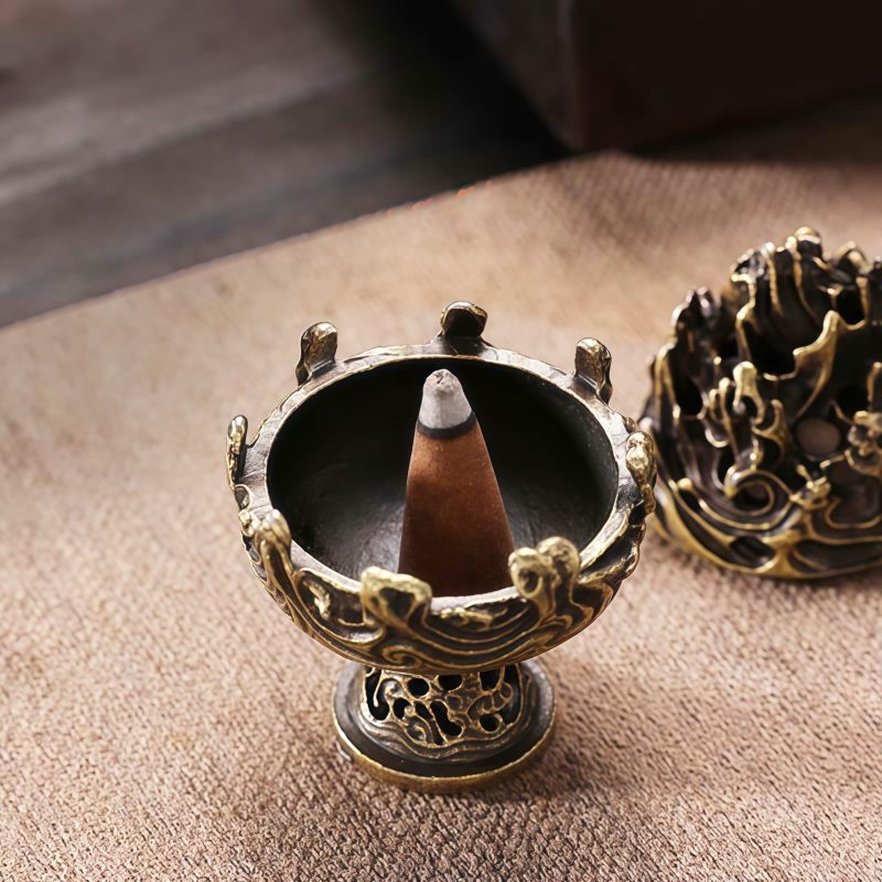 Tibetan Copper Alloy Mini Mountain Incense Burner Tibetan Copper Alloy Mini Mountain Incense Burner