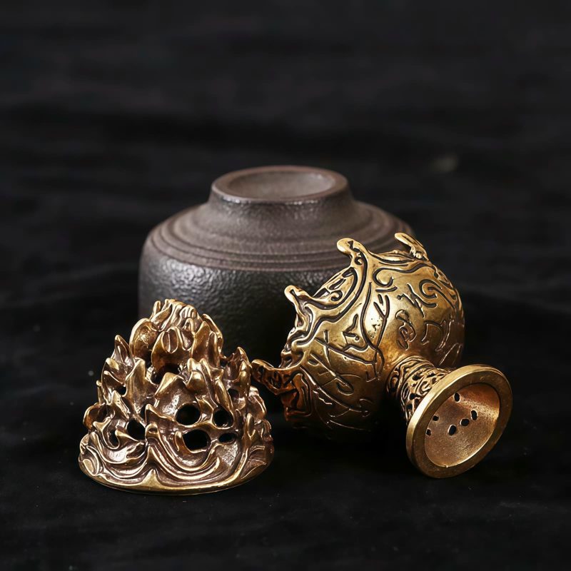 Tibetan Copper Alloy Mini Mountain Incense Burner Tibetan Copper Alloy Mini Mountain Incense Burner
