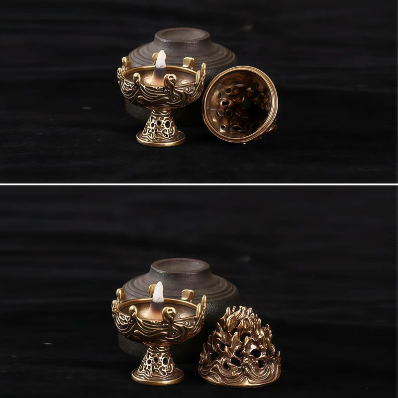 Tibetan Copper Alloy Mini Mountain Incense Burner Tibetan Copper Alloy Mini Mountain Incense Burner