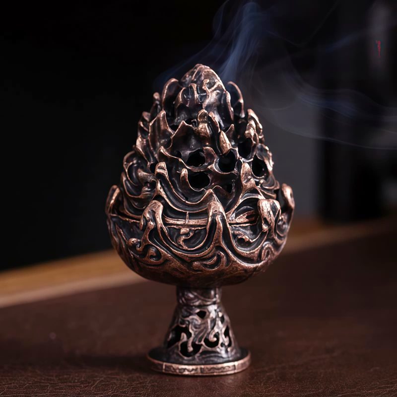 Tibetan Copper Alloy Mini Mountain Incense Burner Tibetan Copper Alloy Mini Mountain Incense Burner
