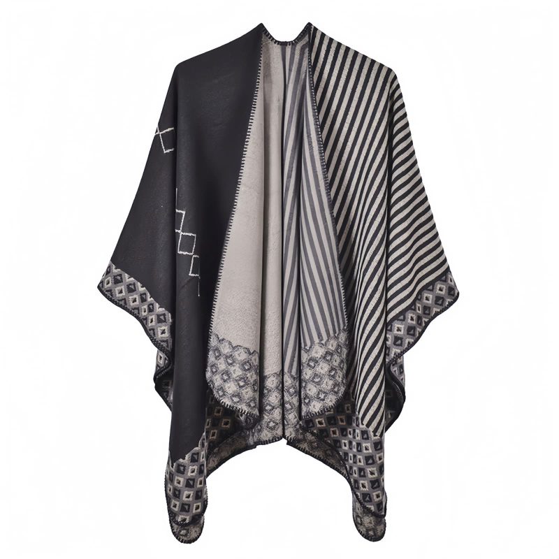 Tibetan Diamond Pattern Striped Shawl Tibetan Diamond Pattern Striped Shawl