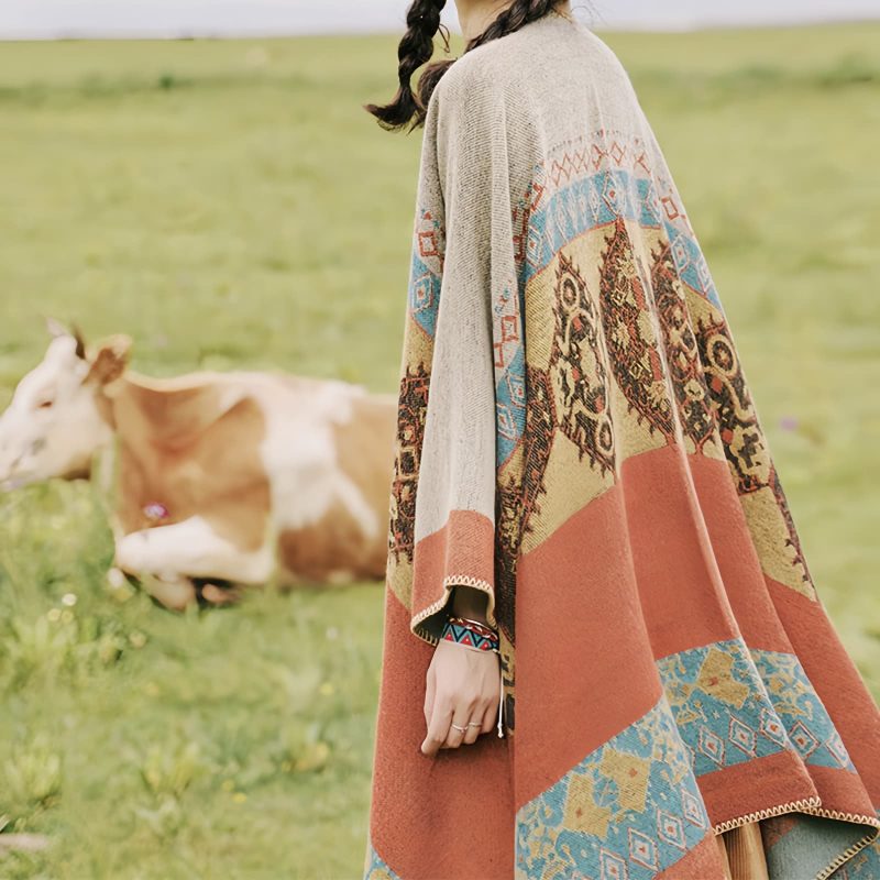 Tibetan Diamond Pattern Warm Shawl Tibetan Diamond Pattern Warm Shawl