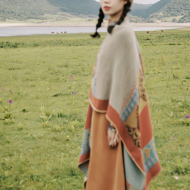 Tibetan Diamond Pattern Warm Shawl Tibetan Diamond Pattern Warm Shawl
