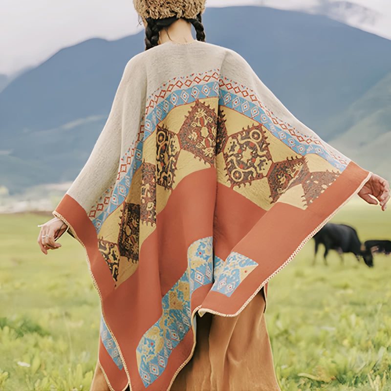 Tibetan Diamond Pattern Warm Shawl Tibetan Diamond Pattern Warm Shawl