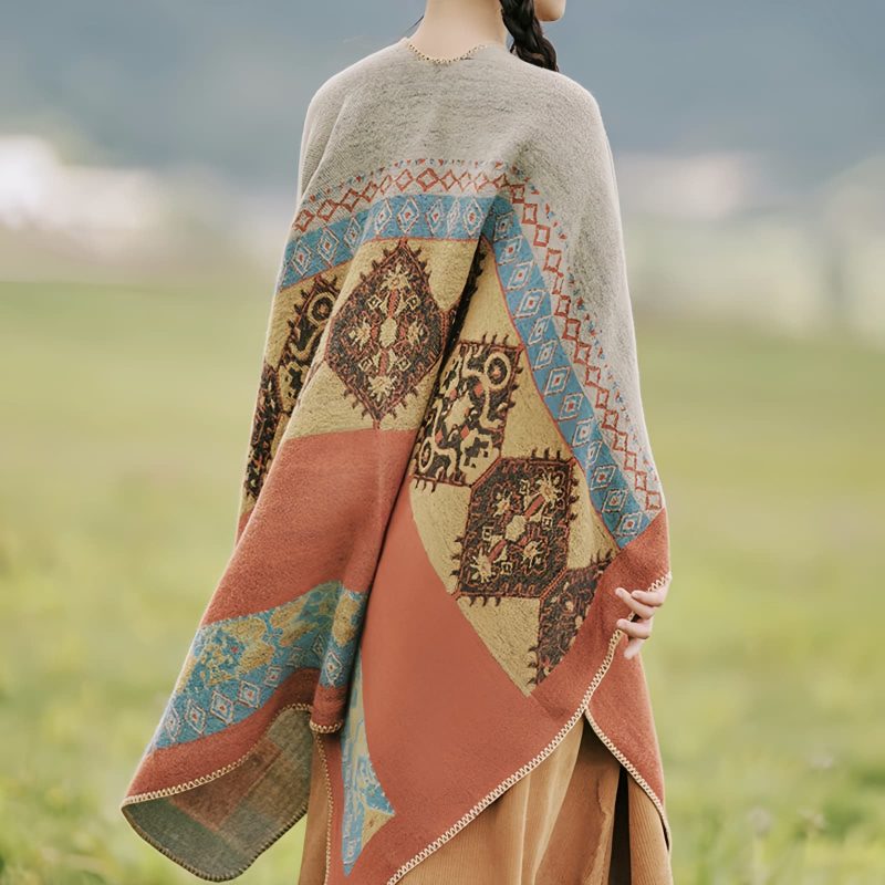 Tibetan Diamond Pattern Warm Shawl Tibetan Diamond Pattern Warm Shawl