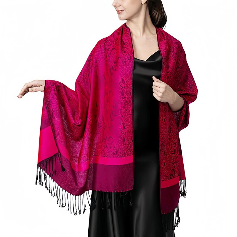 Tibetan Jacquard Tassel Shawl Tibetan Jacquard Tassel Shawl