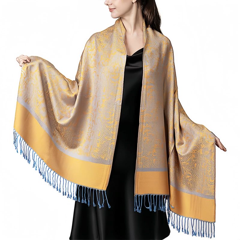 Tibetan Jacquard Tassel Shawl Tibetan Jacquard Tassel Shawl