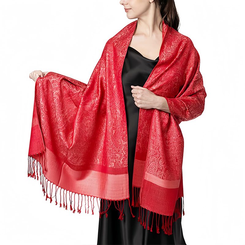 Tibetan Jacquard Tassel Shawl Tibetan Jacquard Tassel Shawl
