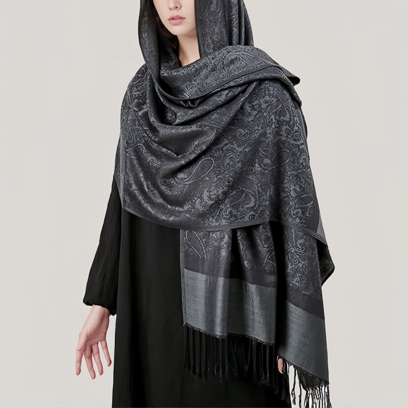 Tibetan Jacquard Tassel Shawl Tibetan Jacquard Tassel Shawl