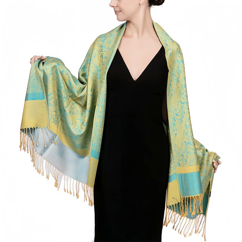 Tibetan Jacquard Tassel Shawl Tibetan Jacquard Tassel Shawl