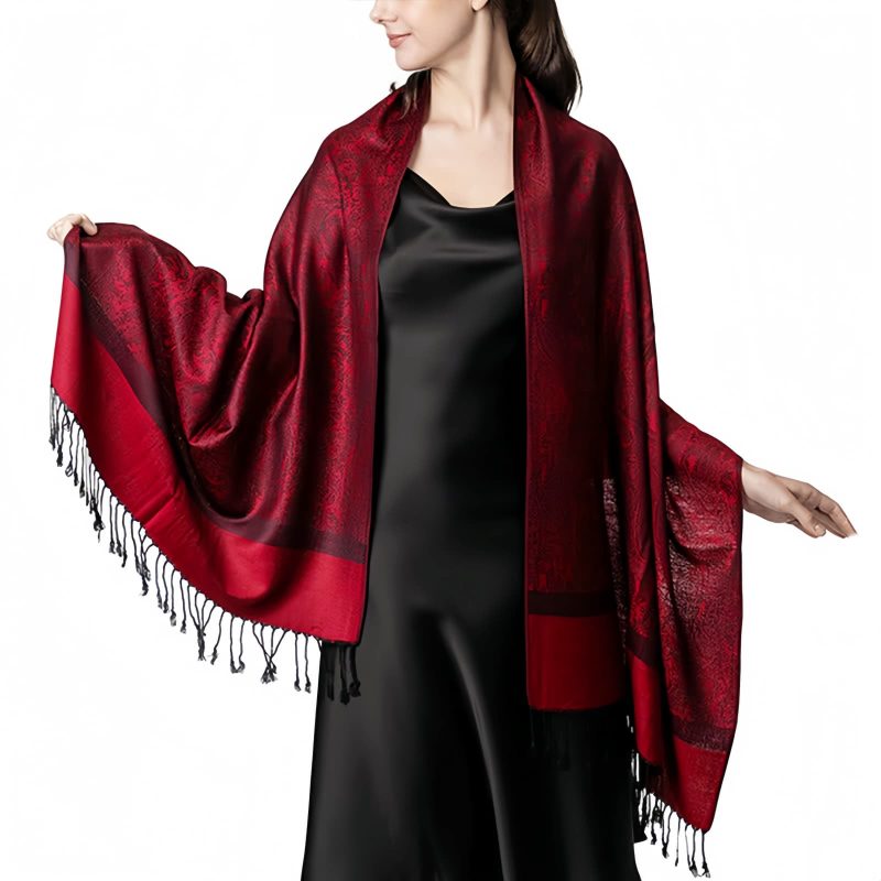 Tibetan Jacquard Tassel Shawl Tibetan Jacquard Tassel Shawl