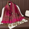 Tibetan Polyester Colorful Floral Design Shawl Tibetan Polyester Colorful Floral Design Shawl