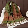 Tibetan Polyester Colorful Floral Design Shawl Tibetan Polyester Colorful Floral Design Shawl