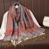 Tibetan Polyester Colorful Floral Design Shawl Tibetan Polyester Colorful Floral Design Shawl