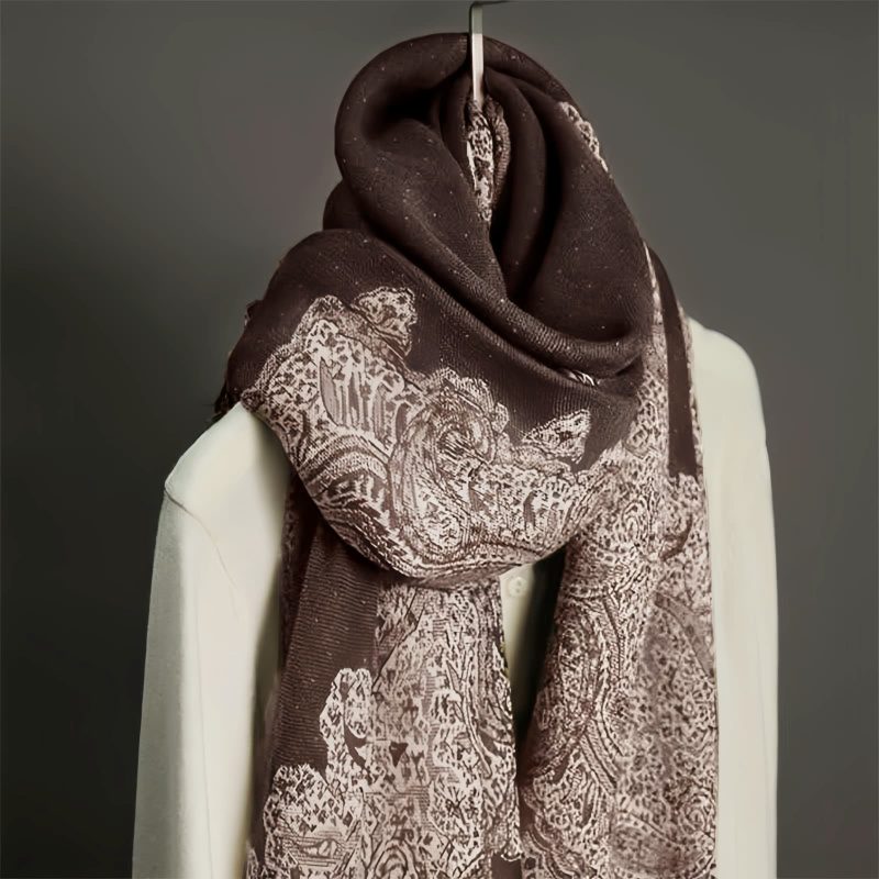 Tibetan Polyester Colorful Floral Design Shawl Tibetan Polyester Colorful Floral Design Shawl