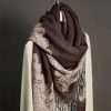 Tibetan Polyester Colorful Floral Design Shawl Tibetan Polyester Colorful Floral Design Shawl