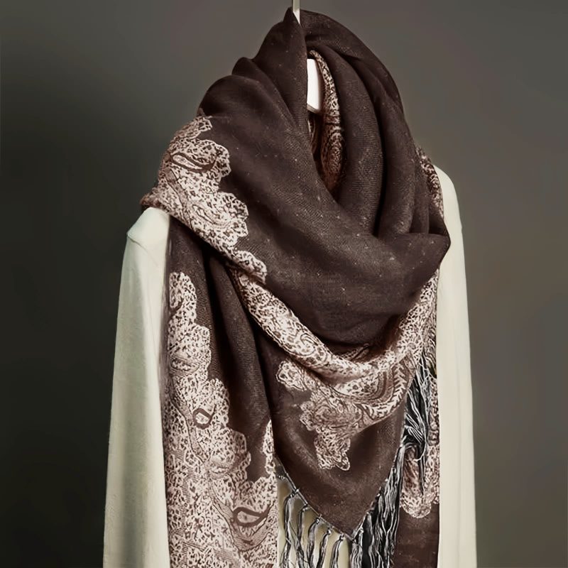 Tibetan Polyester Colorful Floral Design Shawl Tibetan Polyester Colorful Floral Design Shawl