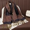 Tibetan Polyester Colorful Floral Design Shawl Tibetan Polyester Colorful Floral Design Shawl