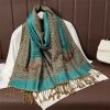 Tibetan Polyester Colorful Floral Design Shawl Tibetan Polyester Colorful Floral Design Shawl