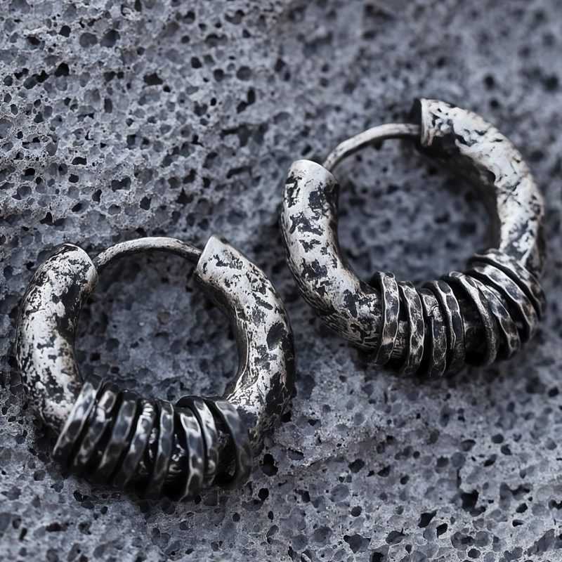 Hand-hammered Tibetan Silver Protection Earrings Hand-hammered Tibetan Silver Protection Earrings