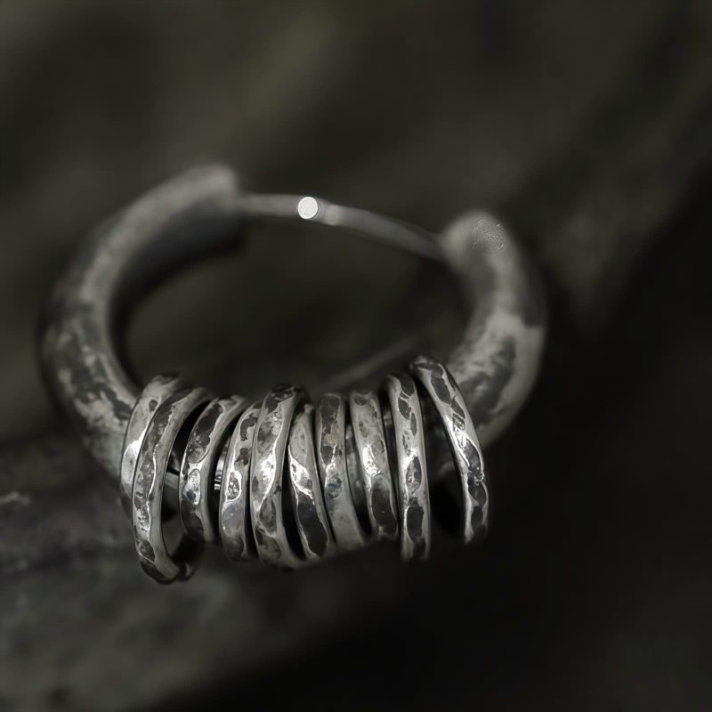 Hand-hammered Tibetan Silver Protection Earrings Hand-hammered Tibetan Silver Protection Earrings