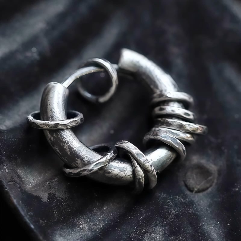 Hand-hammered Tibetan Silver Protection Earrings Hand-hammered Tibetan Silver Protection Earrings