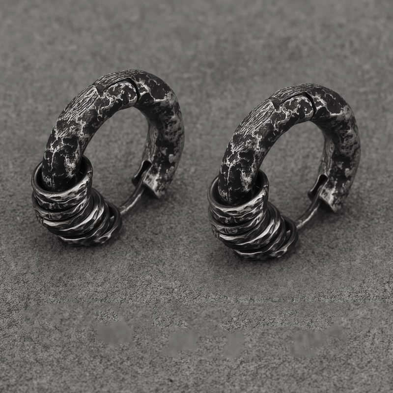 Hand-hammered Tibetan Silver Protection Earrings Hand-hammered Tibetan Silver Protection Earrings