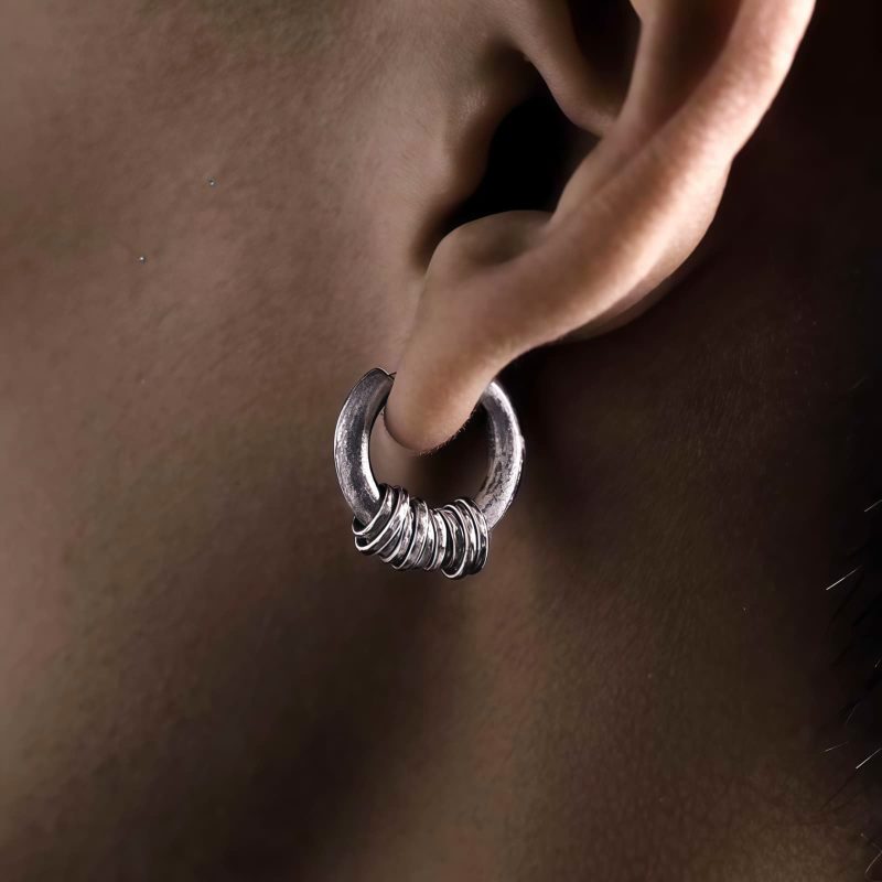 Hand-hammered Tibetan Silver Protection Earrings Hand-hammered Tibetan Silver Protection Earrings