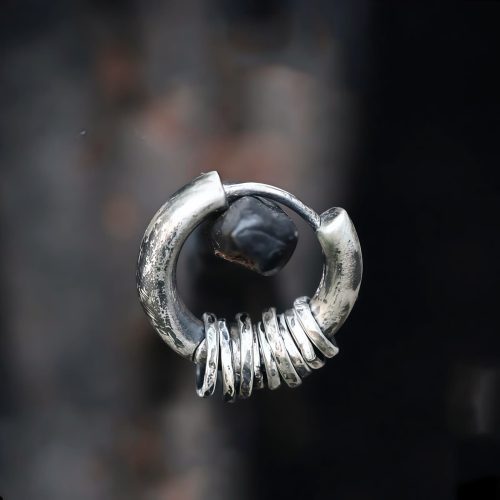Hand-hammered Tibetan Silver Protection Earrings