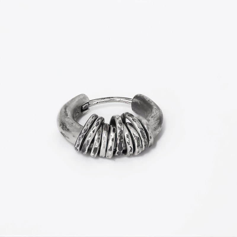 Hand-hammered Tibetan Silver Protection Earrings Hand-hammered Tibetan Silver Protection Earrings