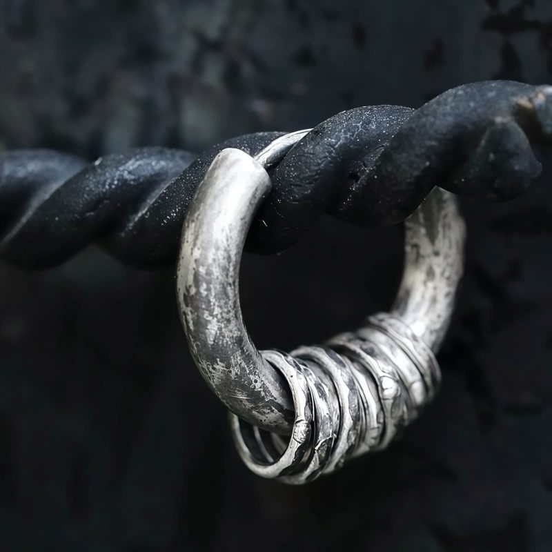 Hand-hammered Tibetan Silver Protection Earrings Hand-hammered Tibetan Silver Protection Earrings