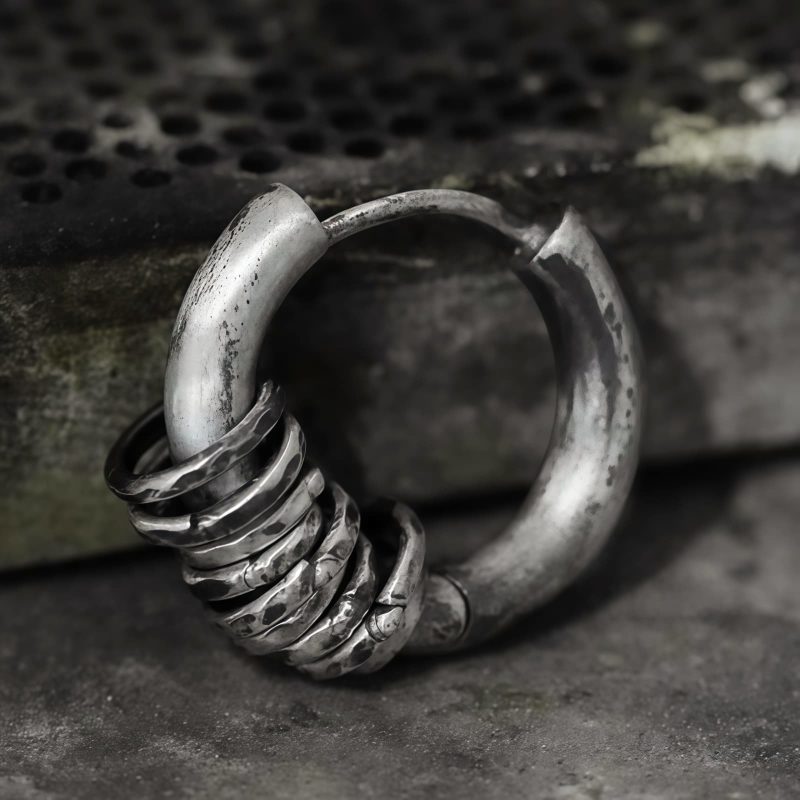 Hand-hammered Tibetan Silver Protection Earrings Hand-hammered Tibetan Silver Protection Earrings
