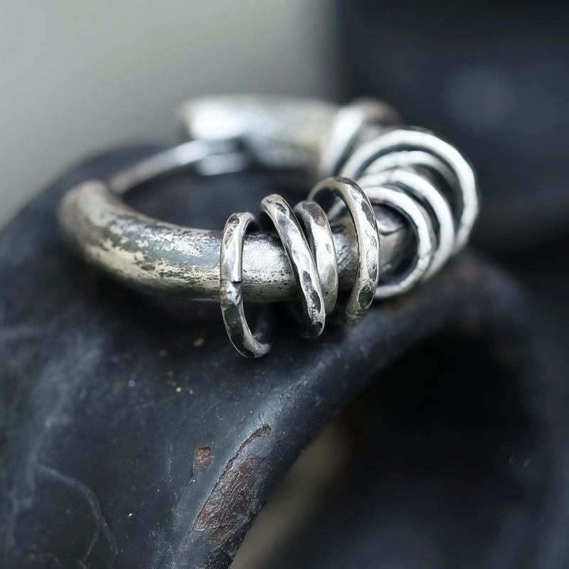 Hand-hammered Tibetan Silver Protection Earrings Hand-hammered Tibetan Silver Protection Earrings