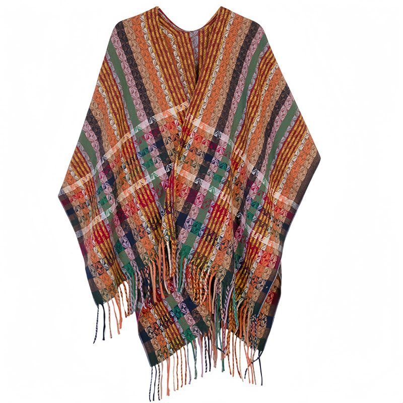 Tibetan Colorful Stripe Shawl Wrap Tibetan Colorful Stripe Shawl Wrap