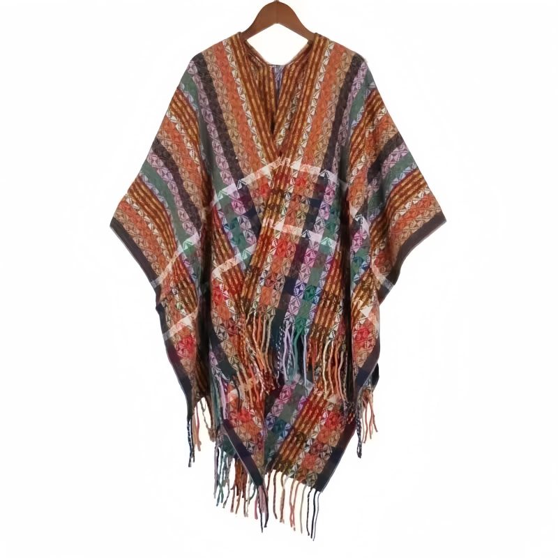 Tibetan Colorful Stripe Shawl Wrap Tibetan Colorful Stripe Shawl Wrap