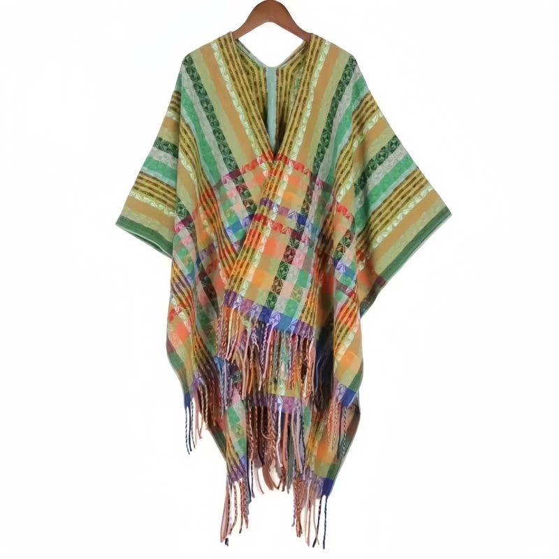 Tibetan Colorful Stripe Shawl Wrap Tibetan Colorful Stripe Shawl Wrap
