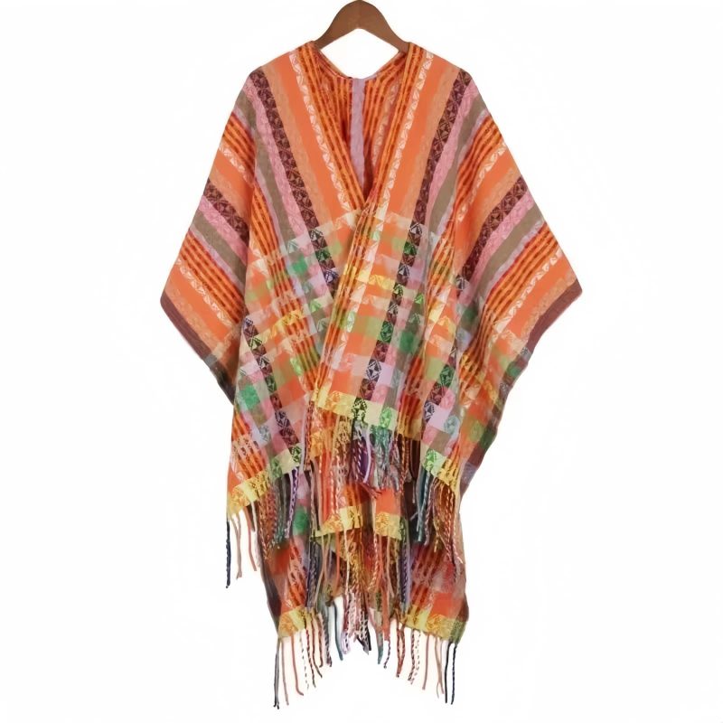 Tibetan Colorful Stripe Shawl Wrap Tibetan Colorful Stripe Shawl Wrap