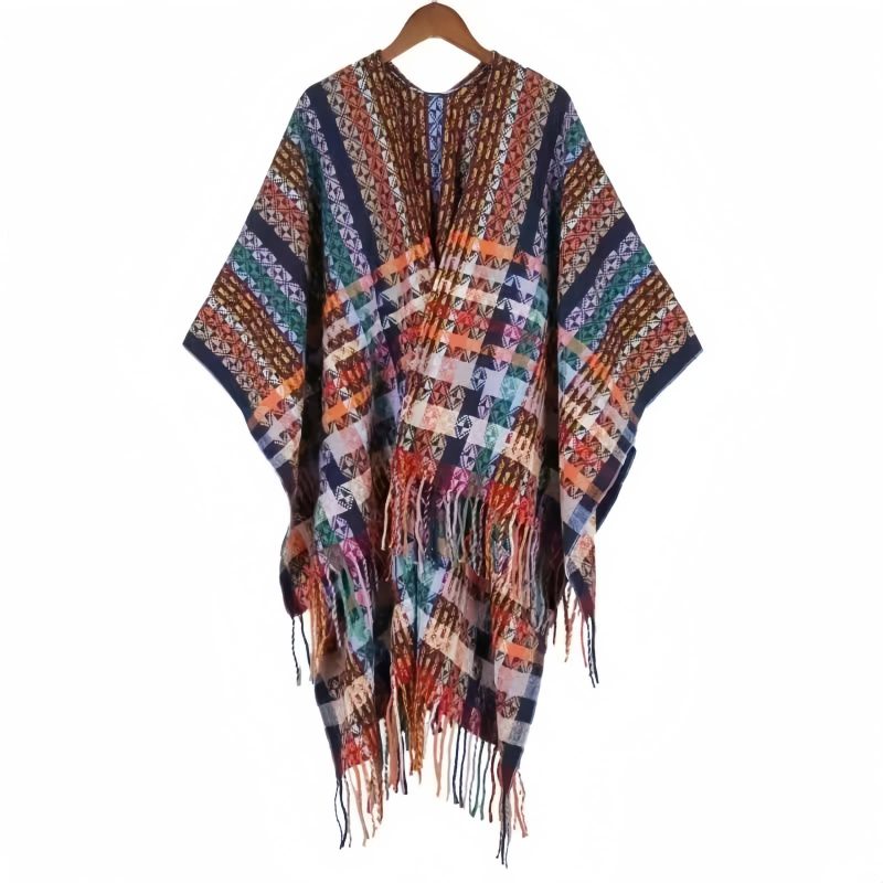 Tibetan Colorful Stripe Shawl Wrap Tibetan Colorful Stripe Shawl Wrap
