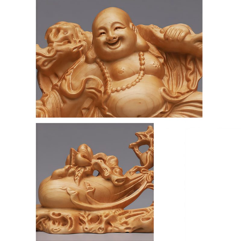 Tibetan Thuja Laughing Buddha Wood Decoration Tibetan Thuja Laughing Buddha Wood Decoration