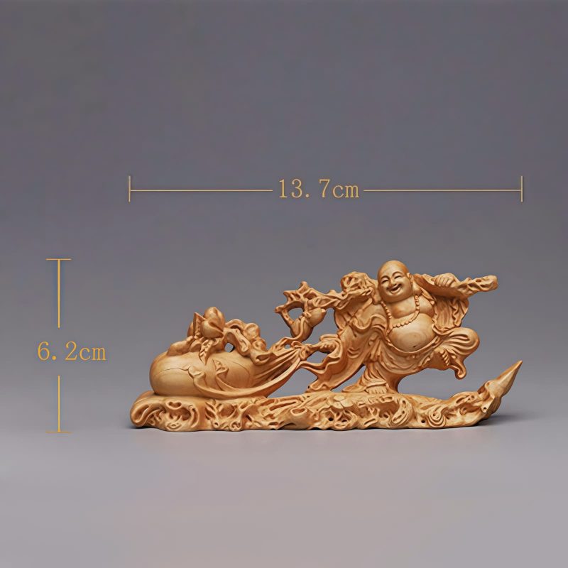 Tibetan Thuja Laughing Buddha Wood Decoration Tibetan Thuja Laughing Buddha Wood Decoration