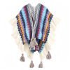 Chal Tibetano con Rayas Onduladas y Borlas Tibetan Wavy Striped Tassel Shawl