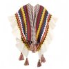 Chal Tibetano con Rayas Onduladas y Borlas Tibetan Wavy Striped Tassel Shawl